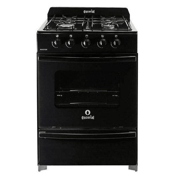 COCINA ESCORIAL MASTER NEGRA 56CM 4H MULTIGAS