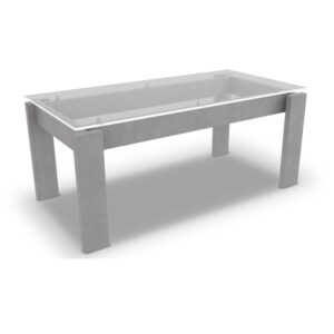 MESA VOLENTEIRA ART7368 1.80 VITRO VIDRIO 10MM CEMENTO