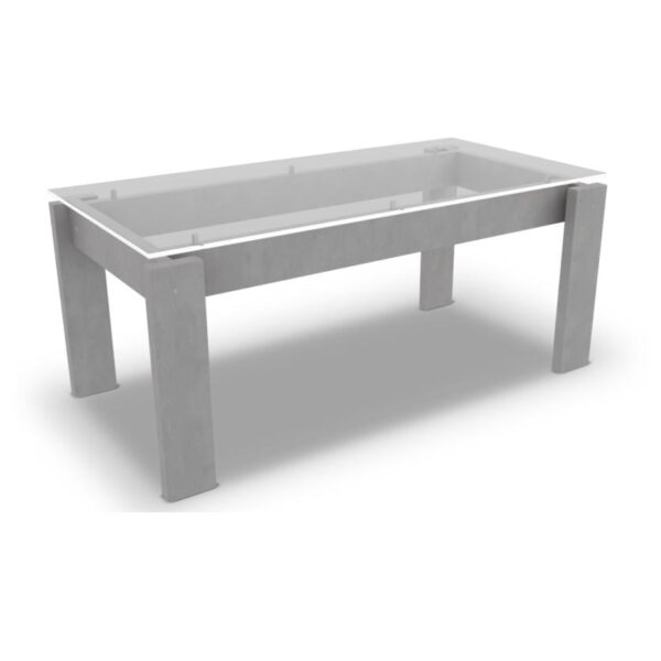 MESA VOLENTEIRA ART7368 1.80 VITRO VIDRIO 10MM CEMENTO