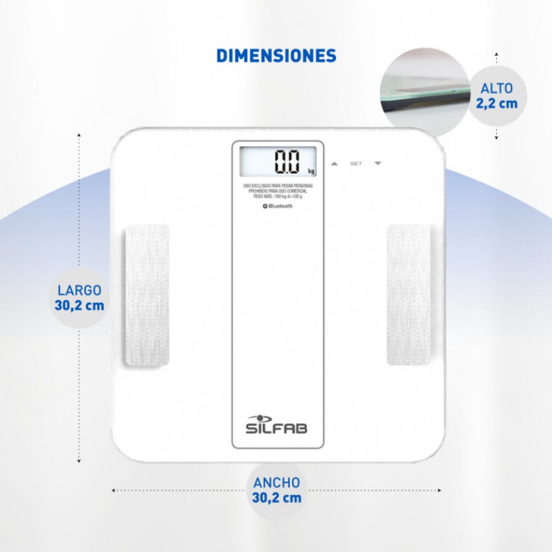 BALANZA DIGITAL DE BAÑO BLUETOOTH SILFAB BE700I - Imagen 2